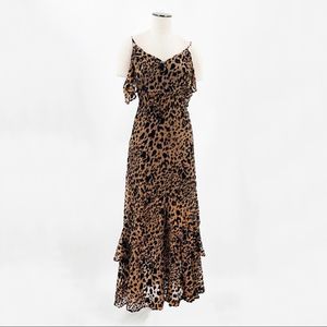 Altar’d State Leopard Maxi Ruffle Dress- worn once!